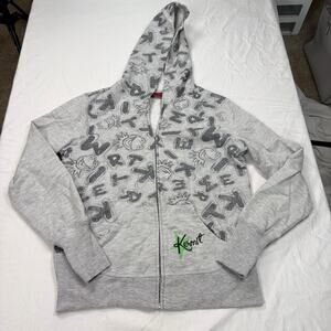 The Muppets Juniors Kermit full zip hoodie. Size L 11/13. embroidered pocket